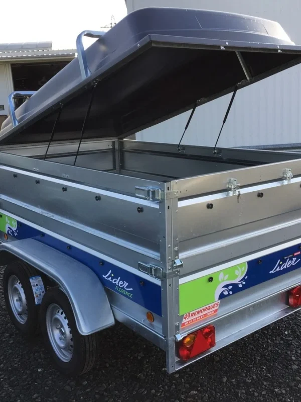 Lider Florence avec doubles ridelles + capot 750Kg