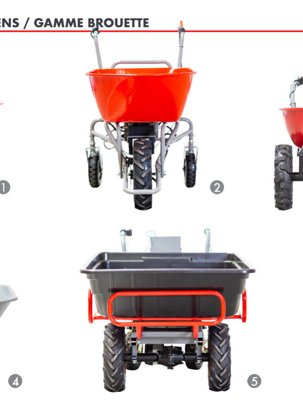 Torros Brouette électrique châssis inclinable 115L 180KG batterie 24V / 12Ah – Image 3