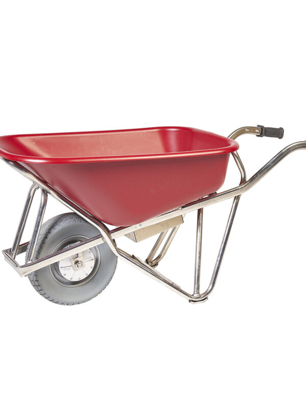Matador Brouette electrique Caisse en PEHD rouge Roue anti-crevaison